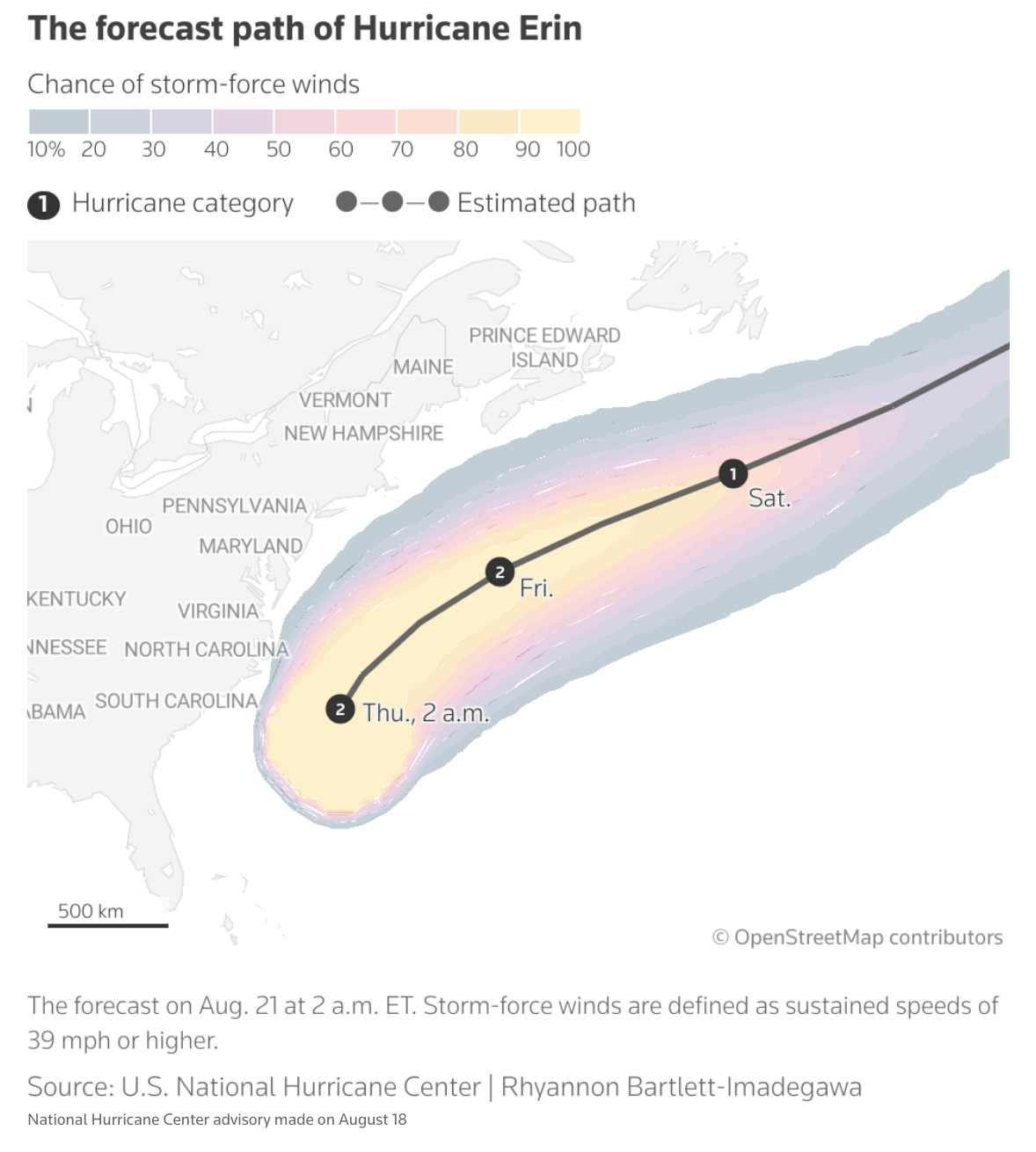 Cyclone forecast map